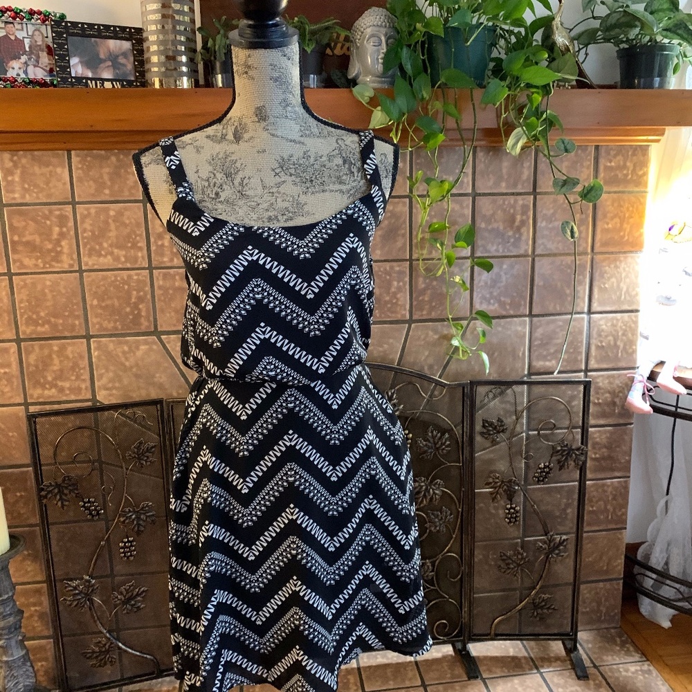 black and white dress